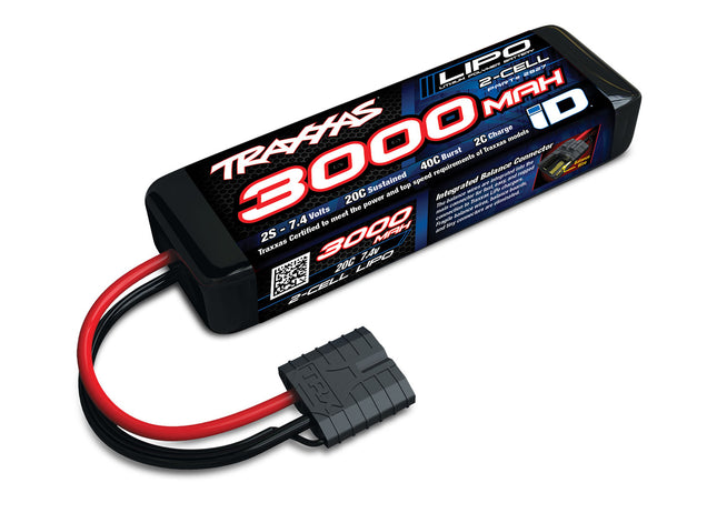 TRA2827X, Traxxas 3000Mah 7.4V 2-Cell Lipo Battery