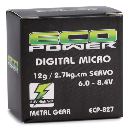 ECP-827, EcoPower 827 12g Digital Metal Gear Micro Servo (High Voltage)