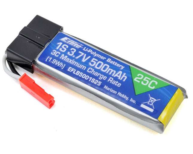 EFLB5001S25, E-flite 1S 25C LiPo Battery Pack (3.7V/500mAh) w/JST Connector