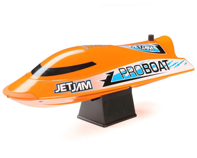 PRB08031V2T1, Pro Boat Jet Jam V2 12" Self-Righting Brushed RTR Pool Race Boat (Orange) w/2.4GHz Radio, Battery & Charger
