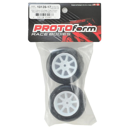 PRM1013917, Protoform Vintage Racing Pre-Mounted Rear Tire (2) (31mm) (White)