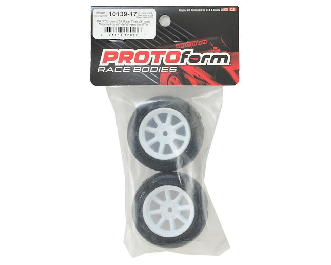 PRM1013917, Protoform Vintage Racing Pre-Mounted Rear Tire (2) (31mm) (White)