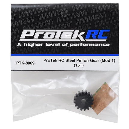 PTK-8069, ProTek RC Steel Mod 1 Pinion Gear (5mm Bore) (16T)