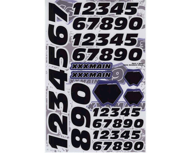 XXXN004, XXX Main N004 Decals Moto Number Black