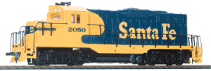 931-103, WalthersTrainline Santa Fe (Warbonnet; blue, yellow) Diesel Locomotive