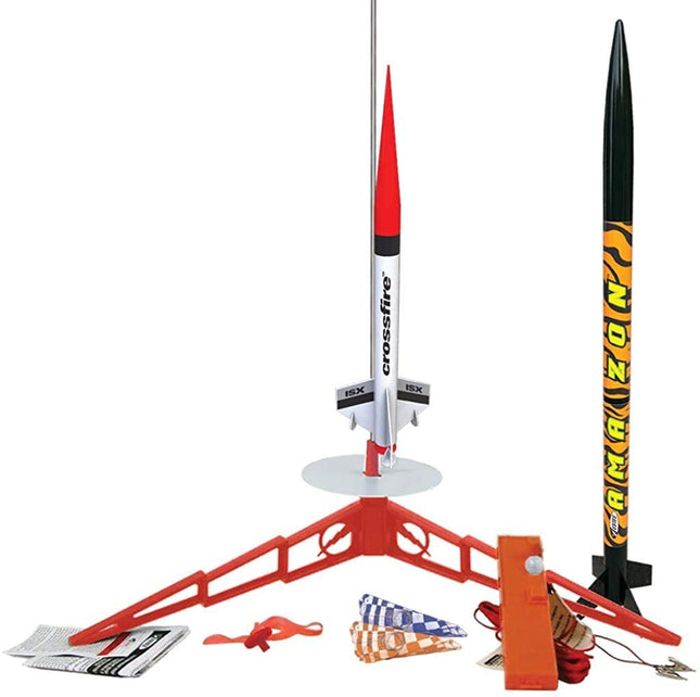 EST1469, Estes Tandem-X Flying Model Rocket Launch Set Orange, 30 inches