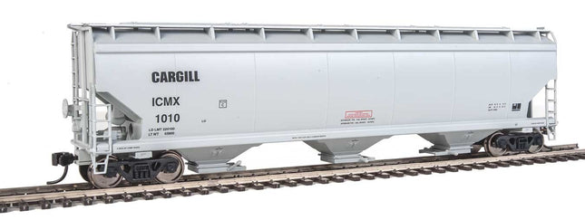 Walthers Mainline 60' NSC 5150 3-Bay Covered Hopper - Ready to Run -- Illinois Cereal Mills Cargill ICMX #1010 (gray, black)