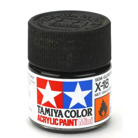 TAM81518, Acrylic Mini X18, Semi Gloss Black (10ml)
