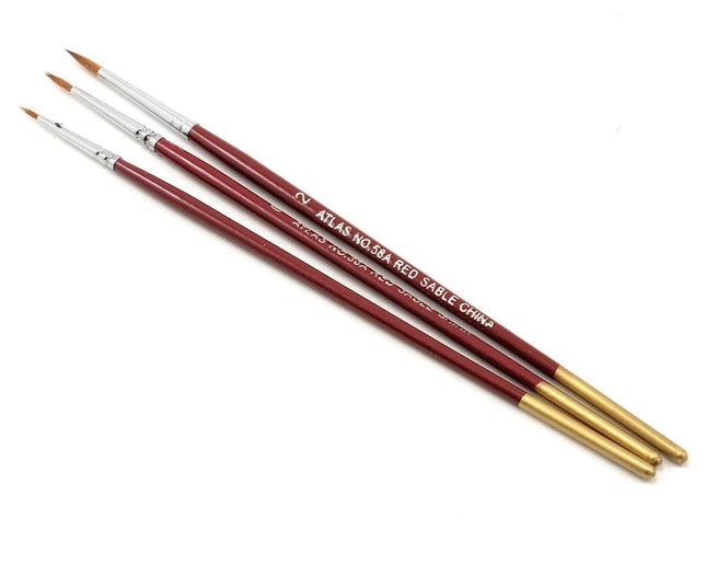 ABS58A, Atlas Brush Red Sable Brush Set 5/0-0-2 (3)