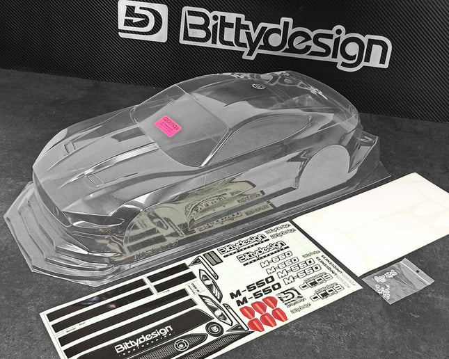 BDYDG-M550, Bittydesign M-550 1/10 Pro No Prep Street Eliminator Drag Racing Body (Clear)