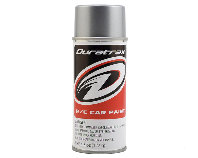 DTXR4262, DuraTrax Polycarb Silver Streak Lexan Spray Paint (4.5oz)