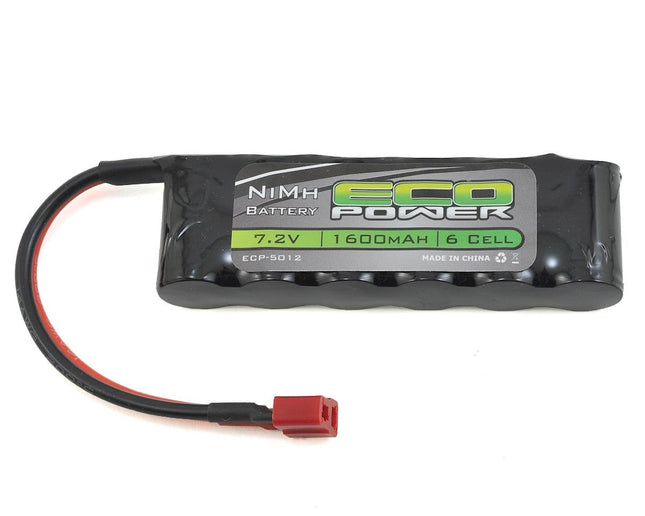 ECP-5012, EcoPower 6-Cell NiMH Flat Battery Pack w/T-Style Connector (7.2V/1600mAh)
