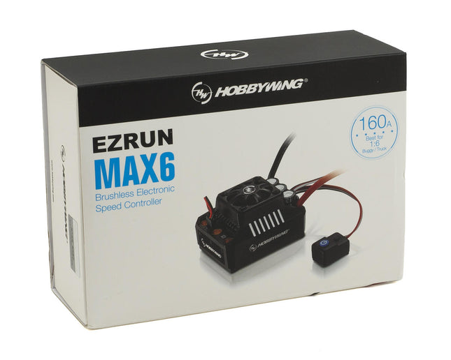 HWA30105000, Hobbywing EZRun MAX6 V3 1/6 Waterproof Brushless ESC (160A, 3-8S)