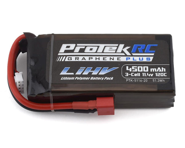 PTK-5116-20, ProTek RC 3S 120C Low IR Si-Graphene + HV Shorty LiPo Battery (11.4V/4500mAh)