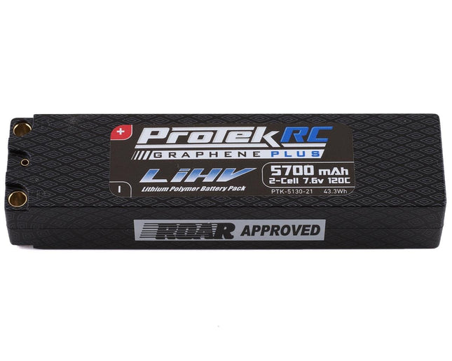 PTK-5130-21, ProTek RC 2S Slim 120C Low IR Si-Graphene + HV LiPo Battery (7.6V/5700mAh)