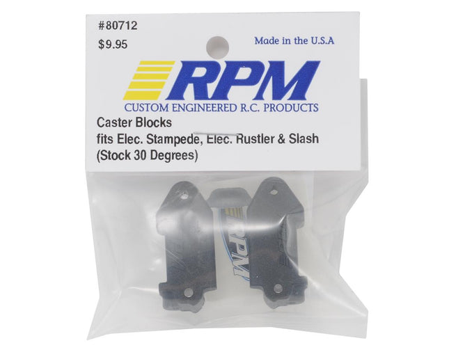 RPM80712, Caster Blocks, for Traxxas Electric Slash, Stampede, Rustler, Nitro Slash, Black