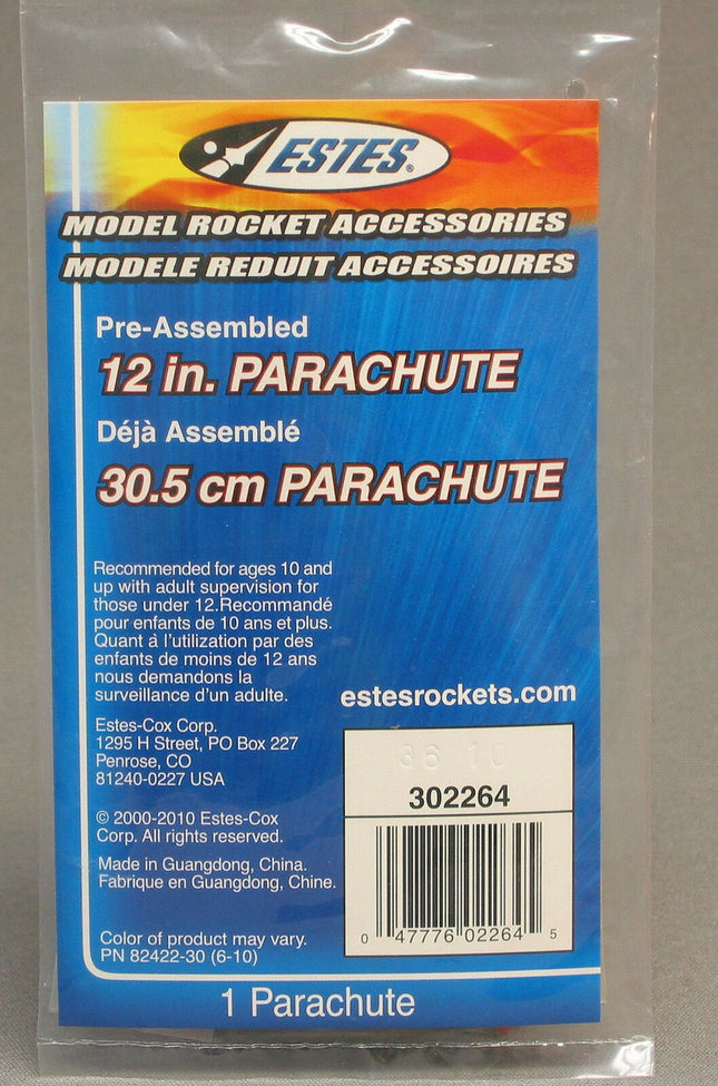 EST2264, Estes Rocket Parachute, 12"
