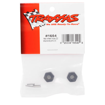 TRA1654, Traxxas 12mm Hex Stub Axle Pin & Collar Set