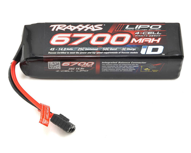 TRA2890X, Traxxas 4S "Power Cell" 25C LiPo Battery w/iD Traxxas Connector (14.8V/6700mAh)