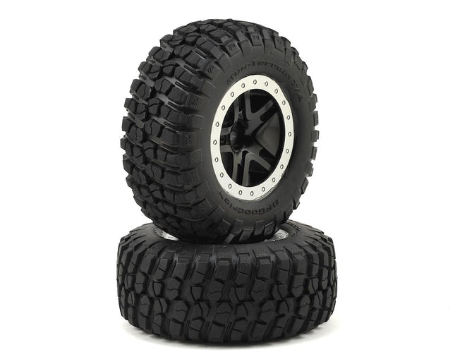 TRA5883, Traxxas BFGoodrich KM2 Tire w/Split-Spoke Rear Wheel (2) (Black) (Standard)