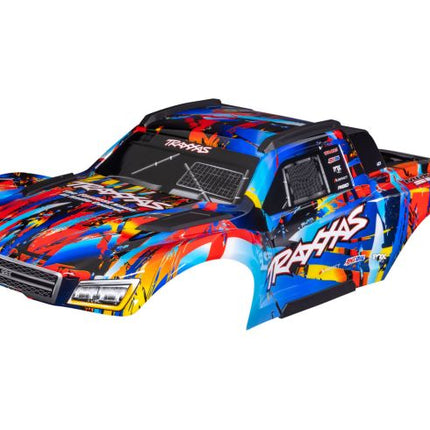 TRA10211-RNR, Traxxas Body, Maxx Slash®, Rock n' Roll (painted)/ decal sheet (assembled with body support, body plastics, & latches for clipless mounting)
