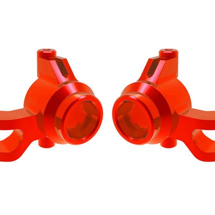 TRA10734-RED, Traxxas STEERING BLOCKS L&R ALUM RED