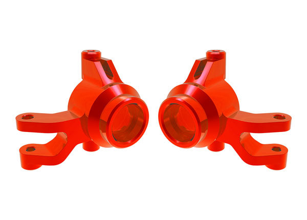 TRA10734-RED, Traxxas STEERING BLOCKS L&R ALUM RED