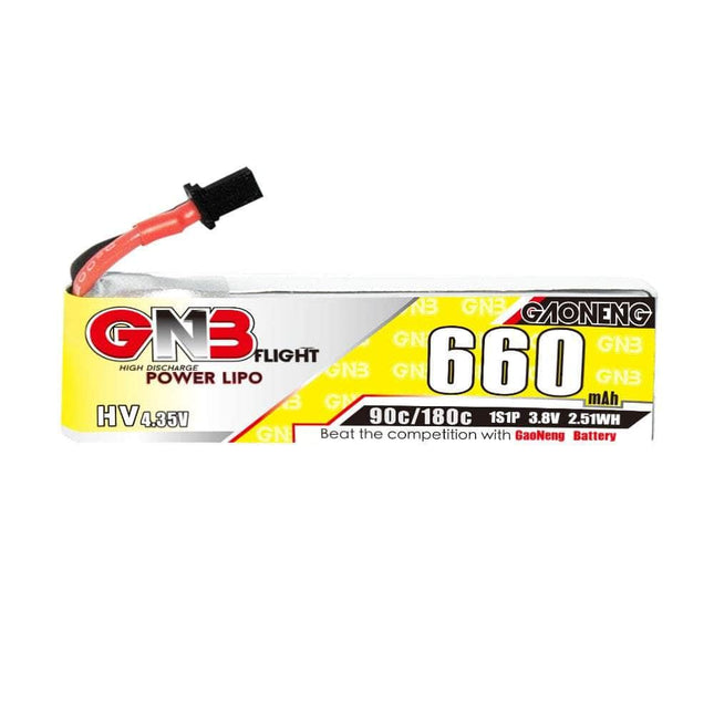Gaoneng GNB 3.8V 1S 660mAh 90C LiHV Whoop/Micro Battery w/ Cabled - A30