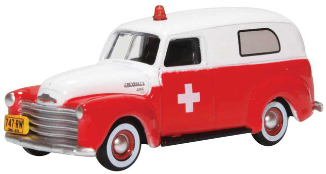 OXD-87CV50001, 1950 Chevrolet 3100 Van - Assembled - Ambulance - HO Scale