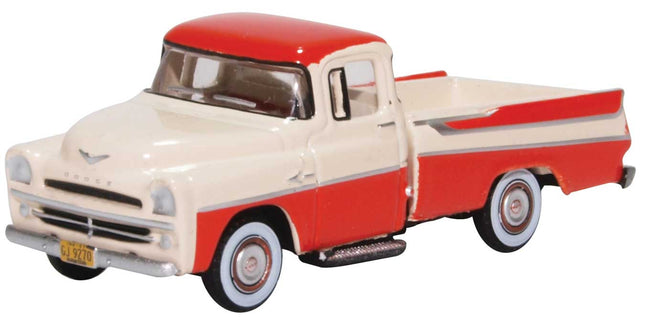 OXD-87DP57001, 1957 Dodge D100 Sweptside Pick Up Truck - Assembled - Tropical Coral, Ivory - HO Scale