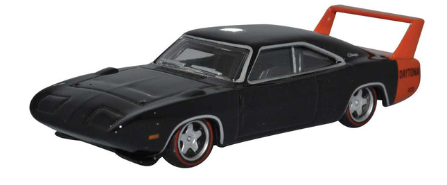 OXD-87DD69001, 1969 Dodge Charger Daytona - Assembled - Black, Red - HO Scale