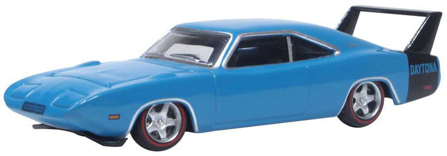 OXD-87DD69004, 1969 Dodge Charger Daytona - Assembled - Bright Blue, Black - HO Scale
