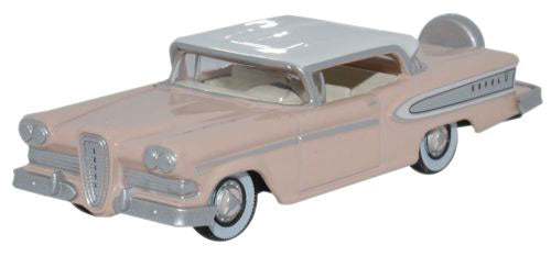 OXD-87ED58003, 1958 Ford Edsel Citation - Assembled - Chalk Pink, Frost White - HO Scale