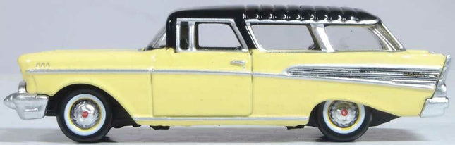 OXD-87CN57007, 1957 Chevrolet Nomad 2 Door Station Wagon - Assembled -- Colonial Cream, Onyx Black -- HO Scale