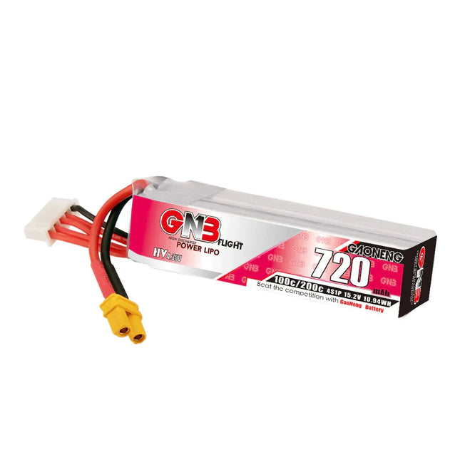 Gaoneng GNB 15.2V 4S 720mAh 100C LiHv Battery - XT30