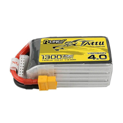 Tattu R-Line Version 4.0 22.2V 6S 1300mAh 130C LiPo Battery - XT60