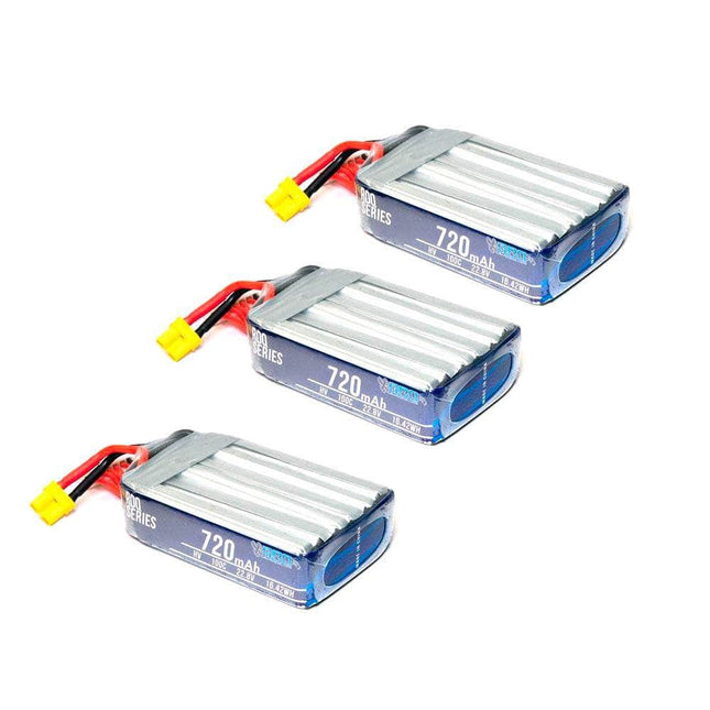 3 PACK of RDQ Series 22.8V 6S 720mAh 100C LiHV Whoop/Micro Battery - XT30