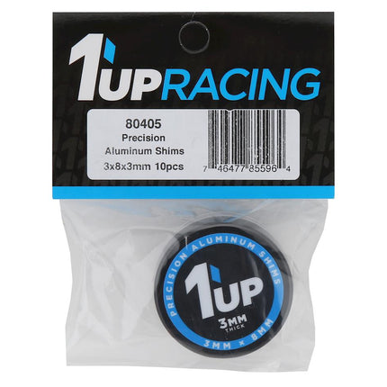 1UP80405, 1UP Racing 3x8mm Precision Aluminum Shims (Black) (10) (3mm)