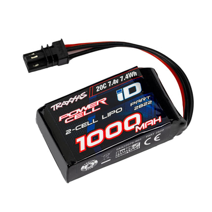 TRA2822, Traxxas 2S "Power Cell" 20C Lipo Battery w/iD Connector (7.4V/1000mAh)