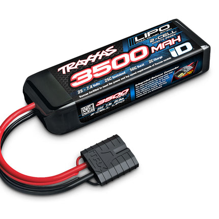 TRA2825X, Traxxas 2S "Power Cell" 25C LiPo Battery (7.4V/3500mAh) w/iD Connector