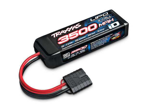 TRA2825X, Traxxas 2S "Power Cell" 25C LiPo Battery (7.4V/3500mAh) w/iD Connector