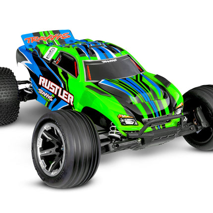 37254-8, Traxxas Rustler HD 1/10 RTR 2WD Electric Stadium Truck (Green) w/XL-5 ESC, TQ 2.4GHz Radio, Battery & USB-C Charger (NEW)