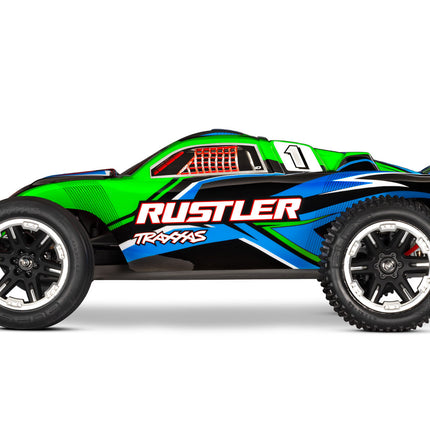 37254-8, Traxxas Rustler HD 1/10 RTR 2WD Electric Stadium Truck (Green) w/XL-5 ESC, TQ 2.4GHz Radio, Battery & USB-C Charger (NEW)