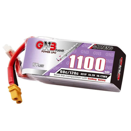 Gaoneng GNB 15.2V 4S 1100mAh 60C LiHV Battery - XT30