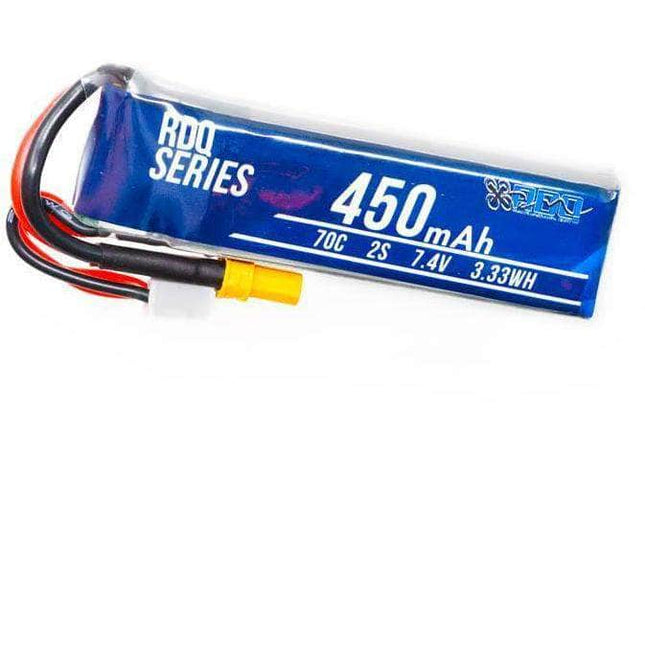 RDQ Series 7.4V 2S 450mAh 70C LiPo Micro Battery (Long Type) - XT30