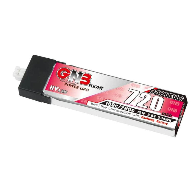 Gaoneng GNB 3.8V 1S 720mAh 100C LiHV Whoop/Micro Battery w/ Plastic Head - PH2.0