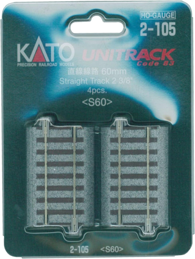 KAT2105, Kato HO Scale 60mm 2-3/8" Straight (4)
