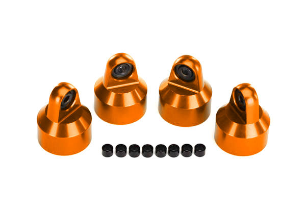 TRA7764-ORNG, Traxxas X-Maxx/XRT Aluminum GTX Shock Caps (Orange) (4)
