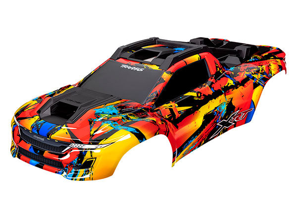 TRA7898,  Traxxas XRT Body Solar Flare (painted, decals applied) (assembled with front & rear body supports for clipless mounting, roof & hood skid pads)