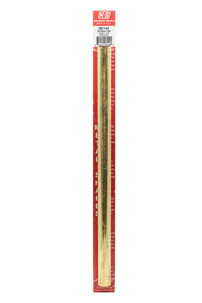 KNS-8144, 21/32"x12" Round Brass Tube .014 Wall (1)